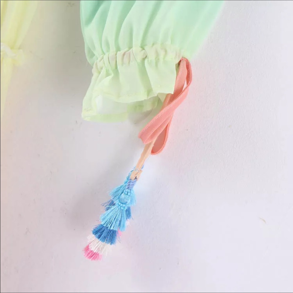 Rainbow Ombré Chiffon Coverup Duster RESTOCKED🎉 - Picture 15 of 16
